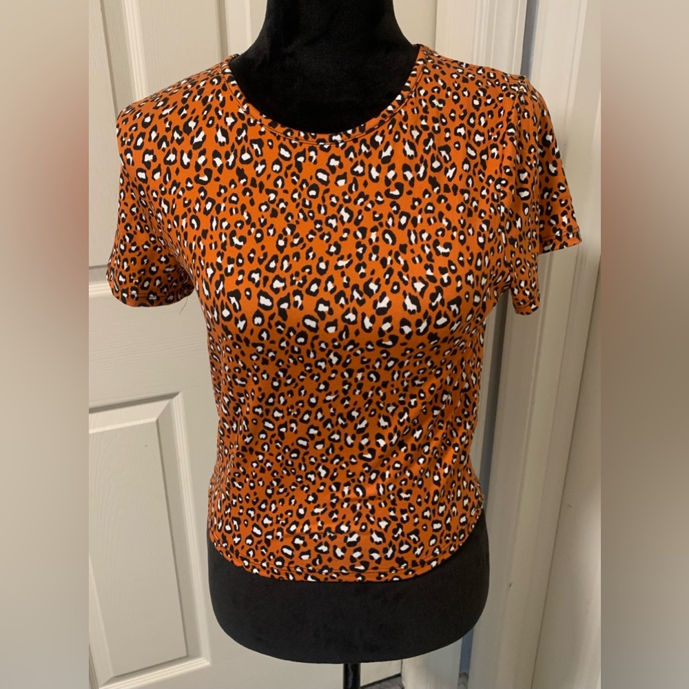 NWT Gaze Cheetah Print Buttery Soft Crop Top